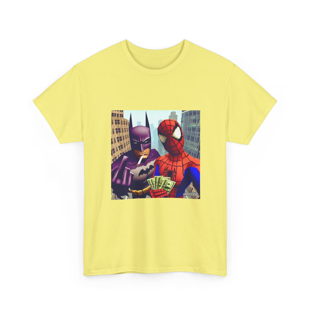Batman Smoking, Spidey With Stacks Tee