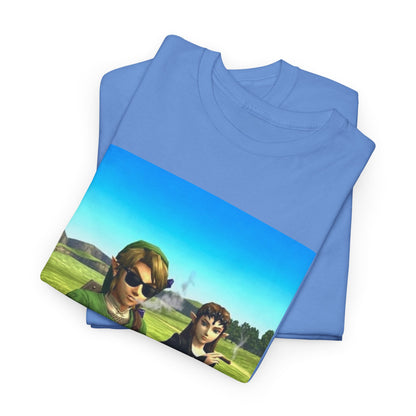 Link and Zelda Smoking Cigars In A Field