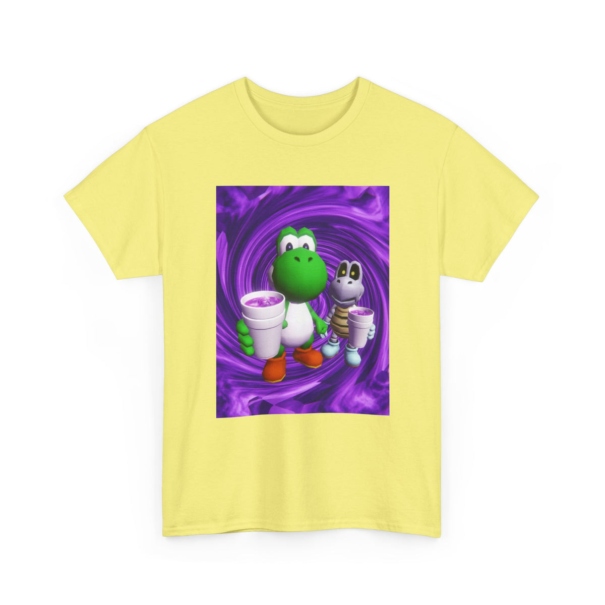 Yoshi And Dry Bones Sipping Purple Tee