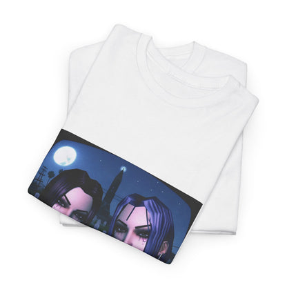 Gothic Gals Smoking In Cemetery Tee