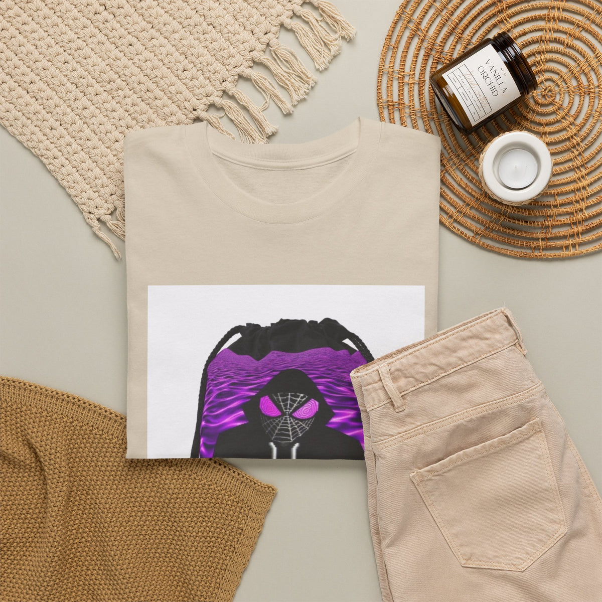 Spider-Hoodie Character Sipping Purple Drank Tee