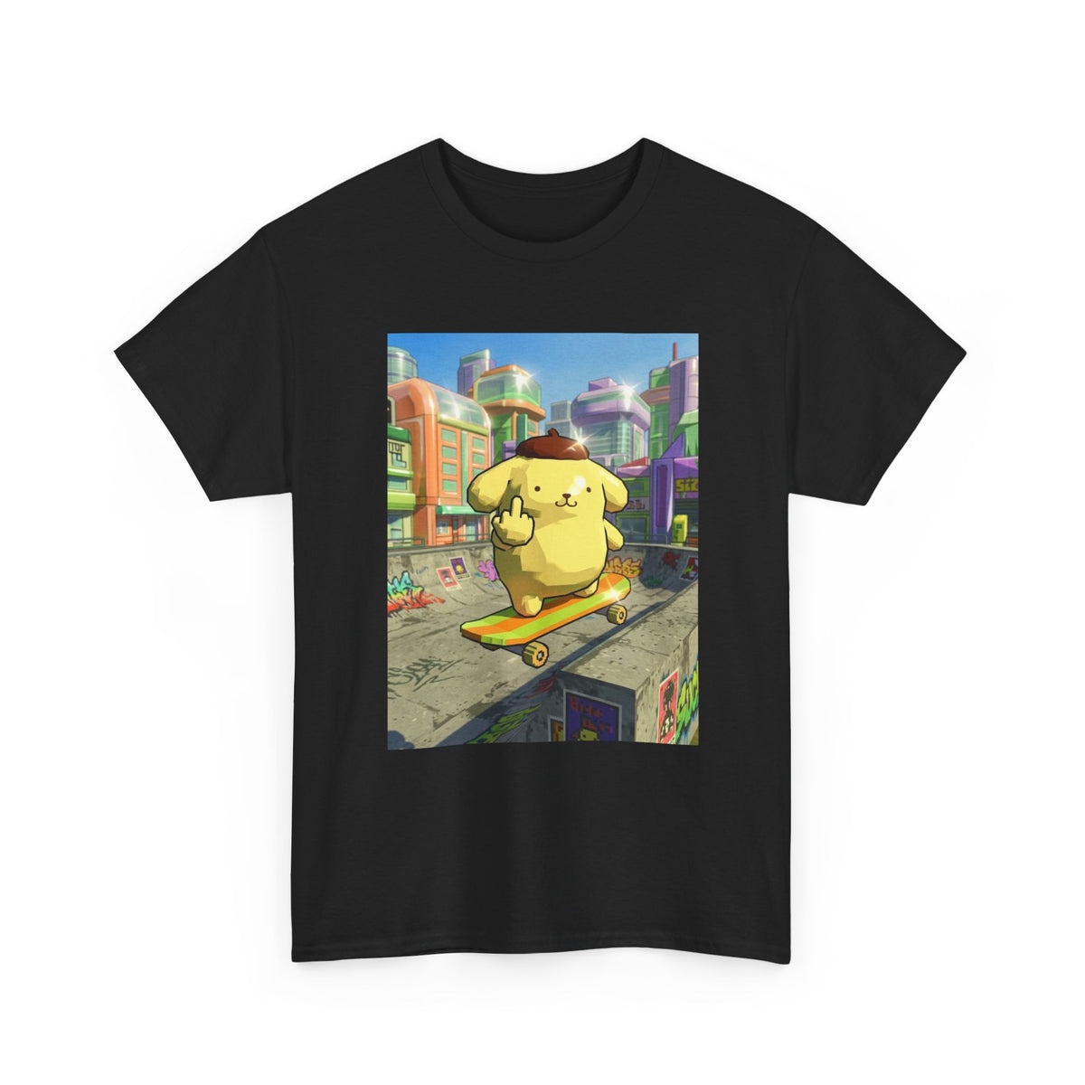Pompompurin Flipping Bird Skate Park Tee