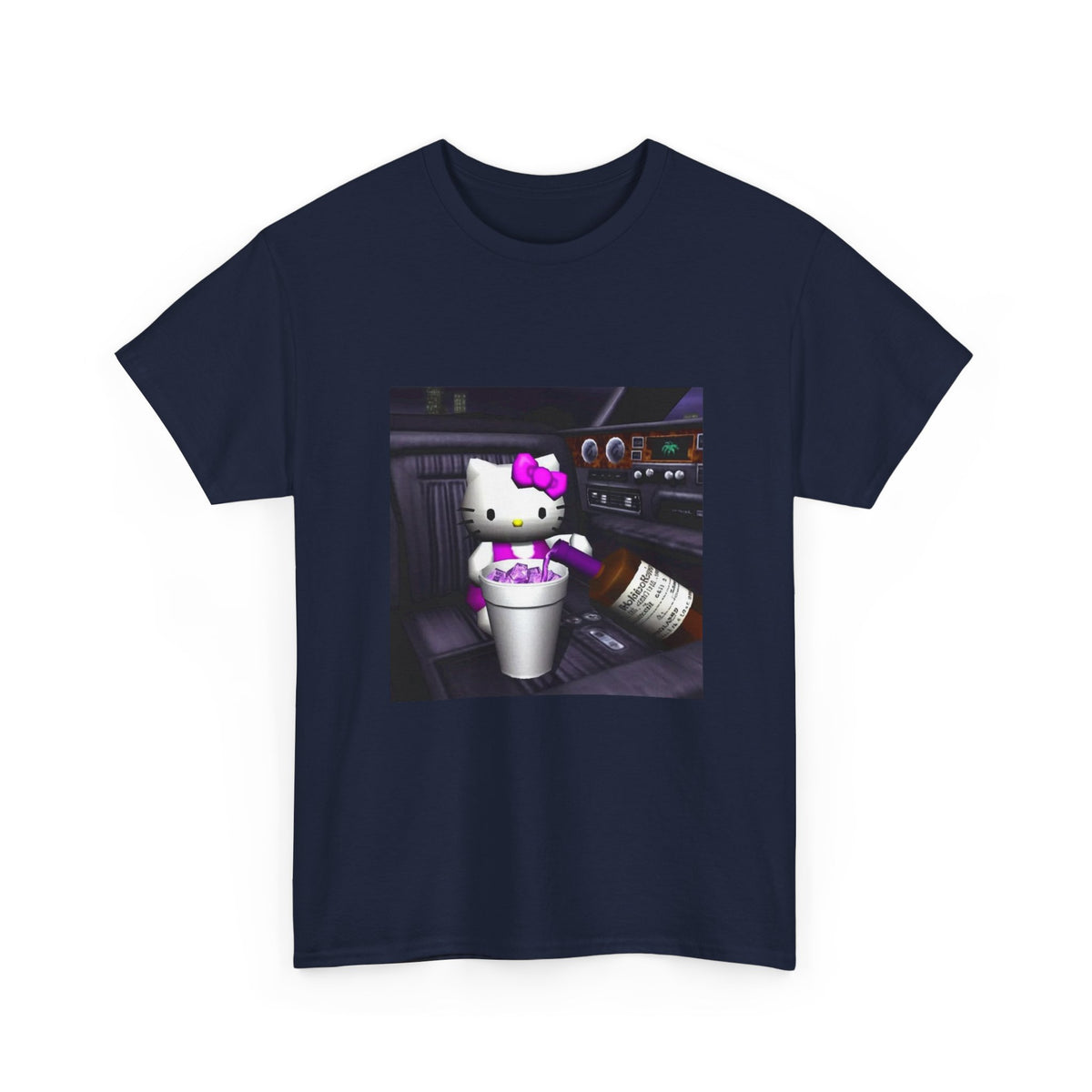 Kitty Pouring Purple Drank In Car Tee