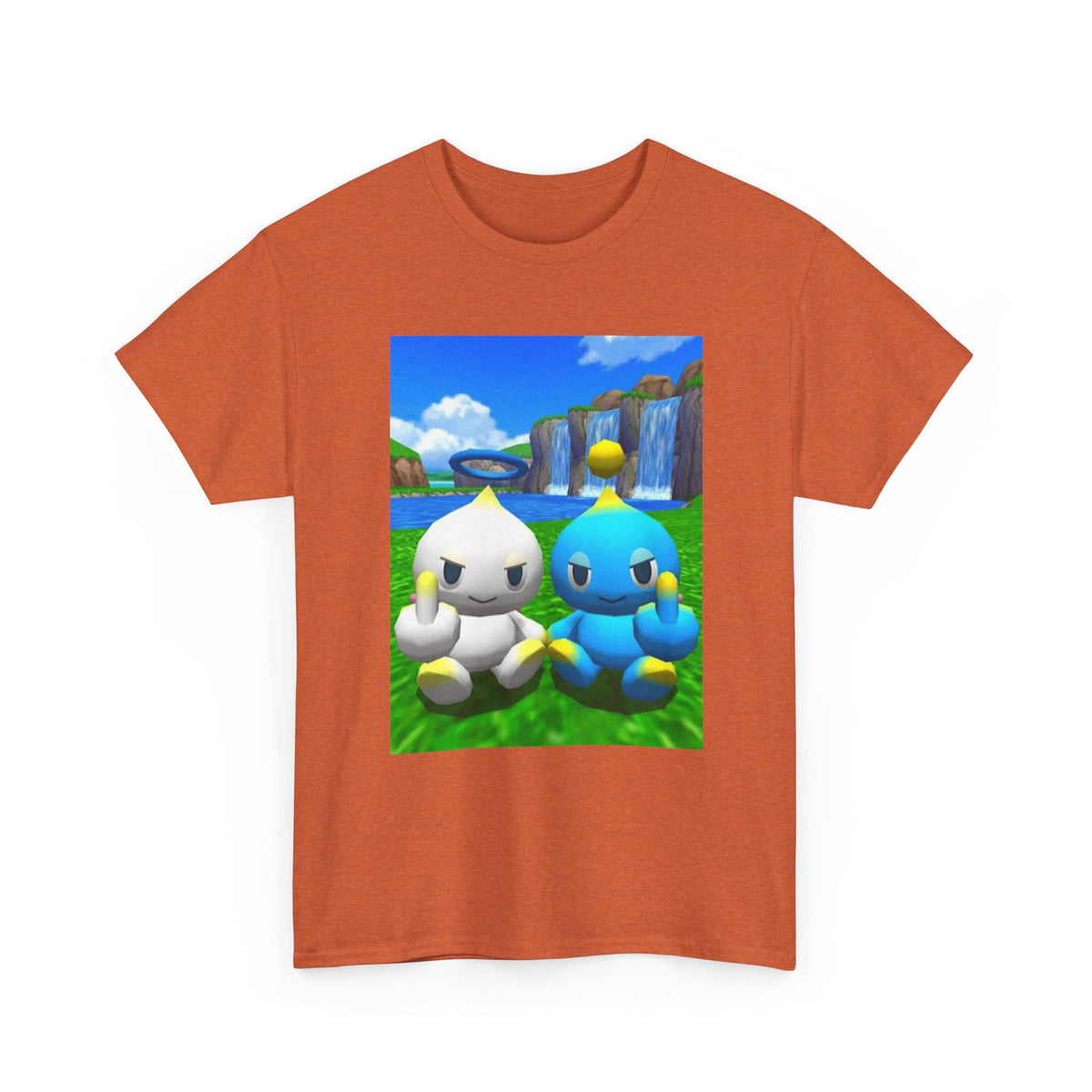 Chao Flipping Off On Green Hills Tee