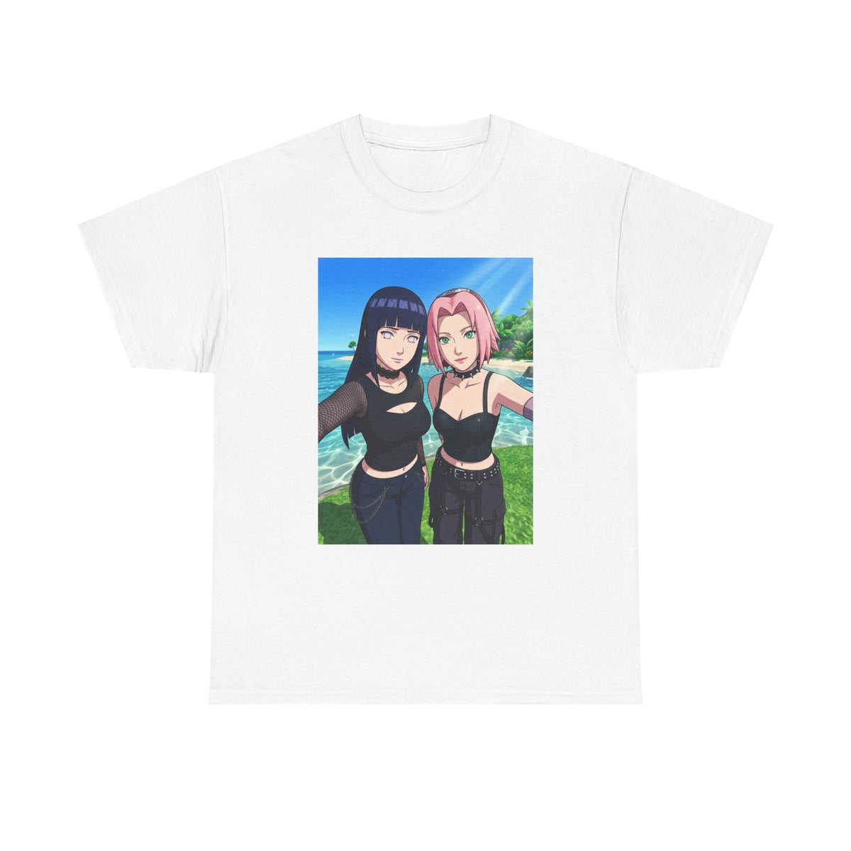 Goth Hinata and Sakura Beach Selfie
