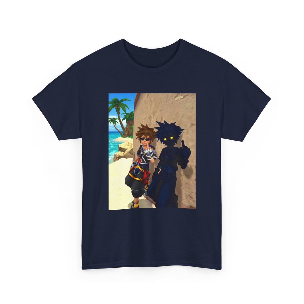 Sora And Shadow Flipping Off On Beach
