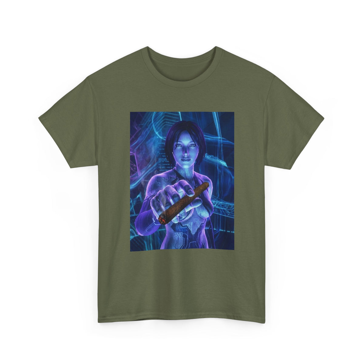 Cybernetic Woman Offers Lit Cigar Tee