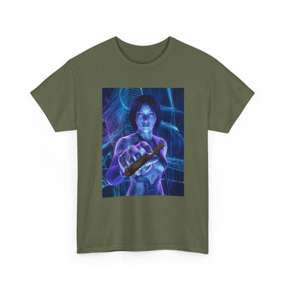 Cybernetic Woman Offers Lit Cigar Tee