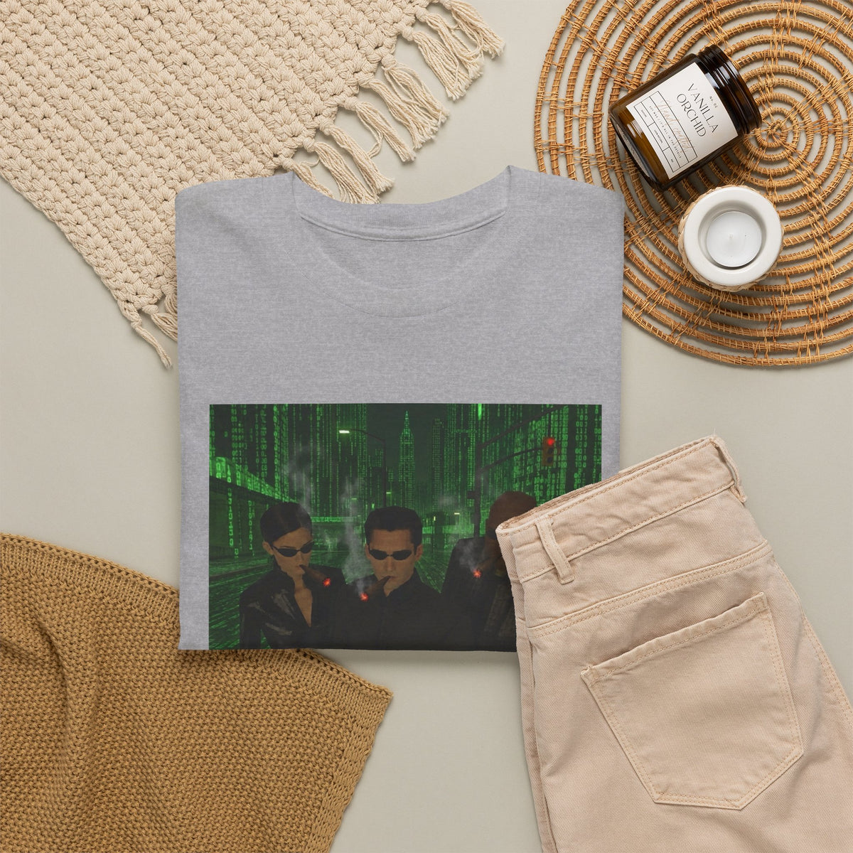 Neo, Trinity, Morpheus Smoking In The Matrix