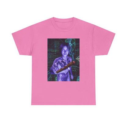 AI Cyber Girl Offering Blunt Tee
