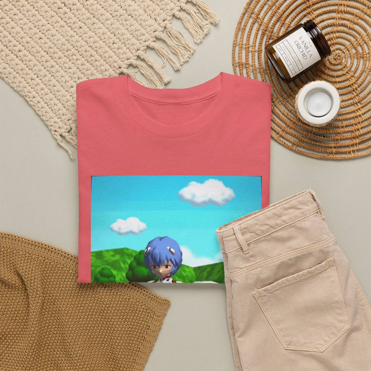 Rei Ayanami Gaming with Cinnamoroll Tee
