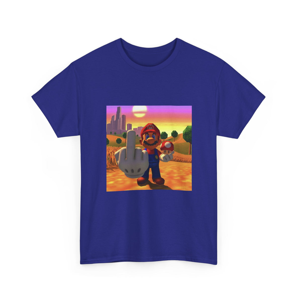 Mario And Mushroom Flipping Off Tee