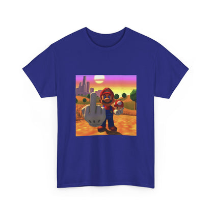 Mario And Mushroom Flipping Off Tee
