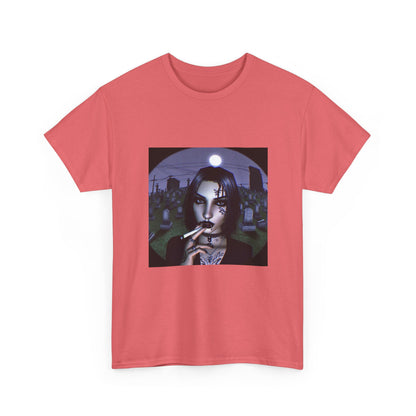 Goth Queen Smoking In Cemetery Moonlight Tee