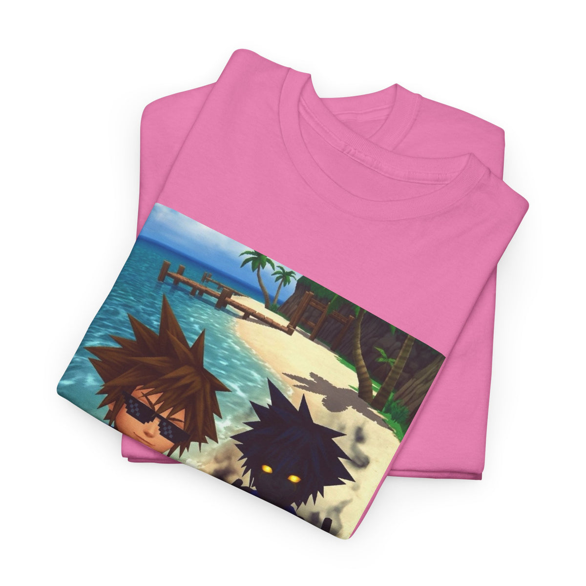 Sora And Dark Form Flipping Off At The Beach