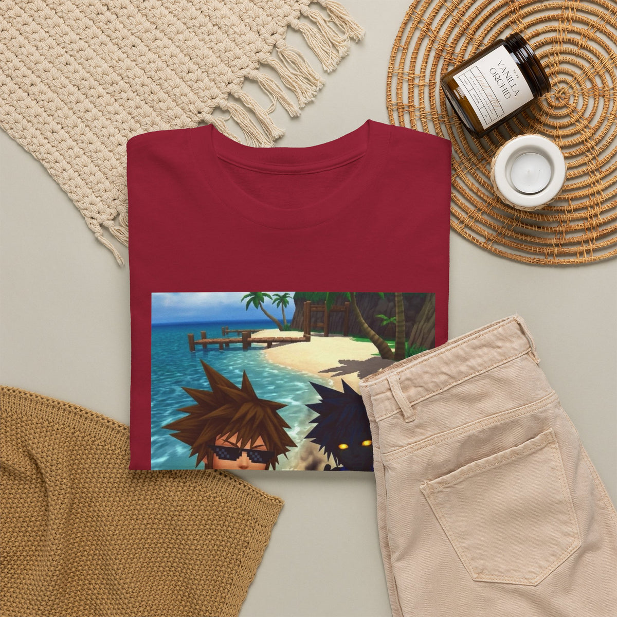 Sora And Dark Form Flipping Off At The Beach