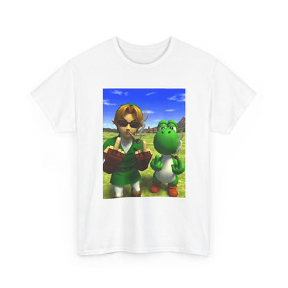 Link And Yoshi Flipping Off The World Tee