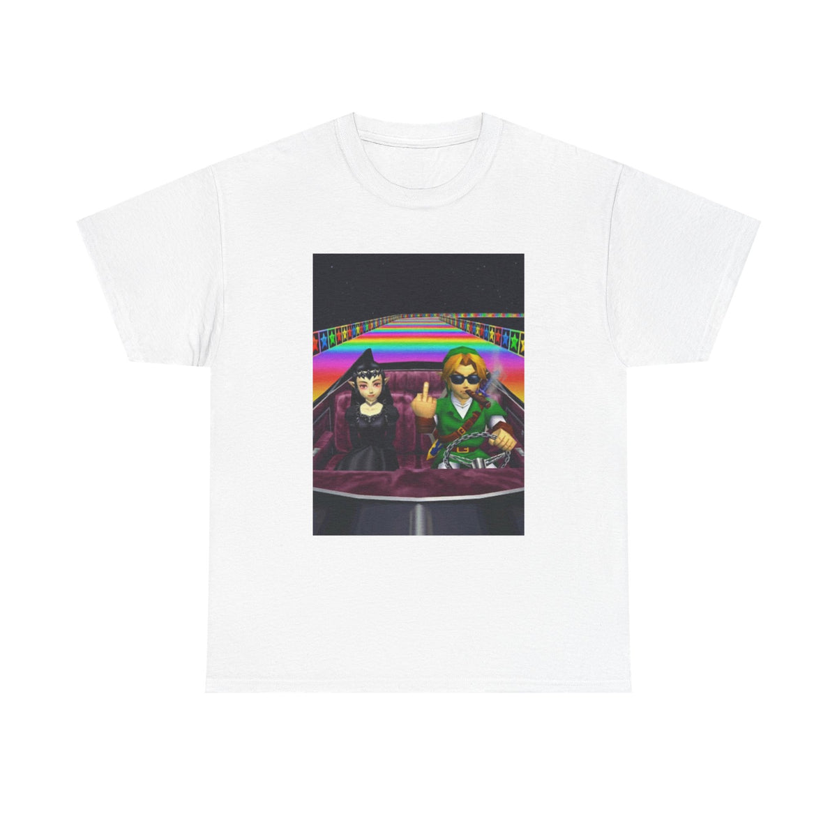 Link And Malon Driving Rainbow Road Tee