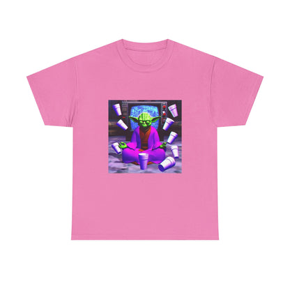 Meditating Master Yoda With Purple Cups Tee