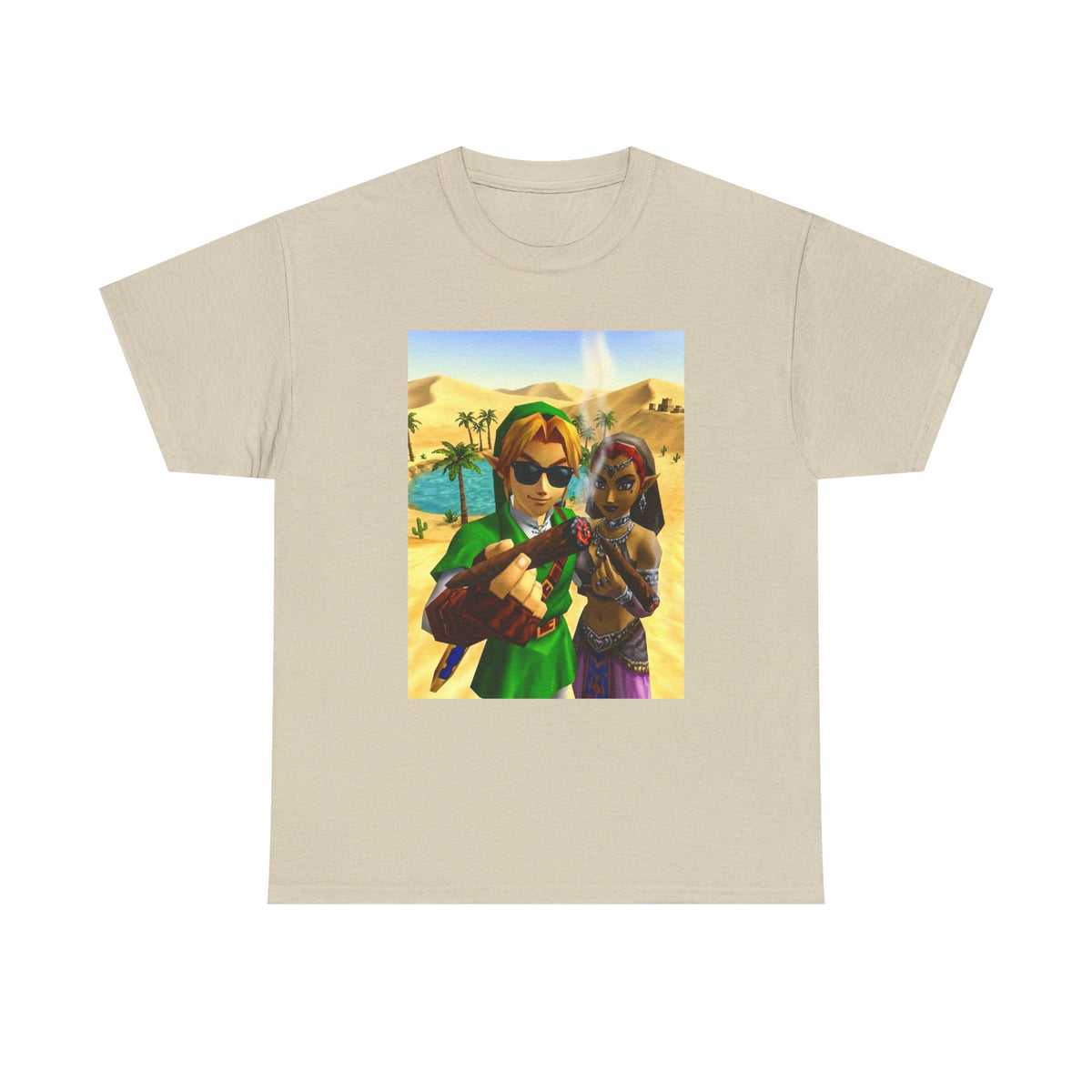 Link And Nabooru Smoking In Desert Tee