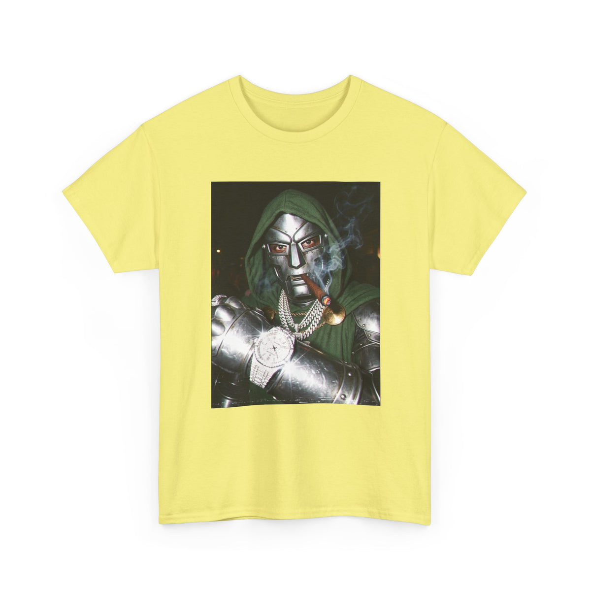 Masked Villain Smoking Cigar Checking Watch