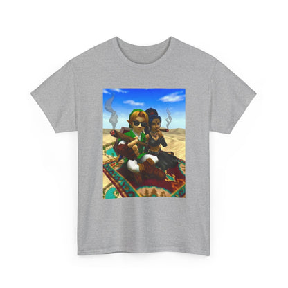 Link And Nabooru Flying On Magic Carpet