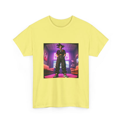 Goku Drip Standing Tall In Neon Room