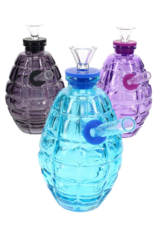Colored Glass Grenade Bong “Blast Buddy” – 4½″