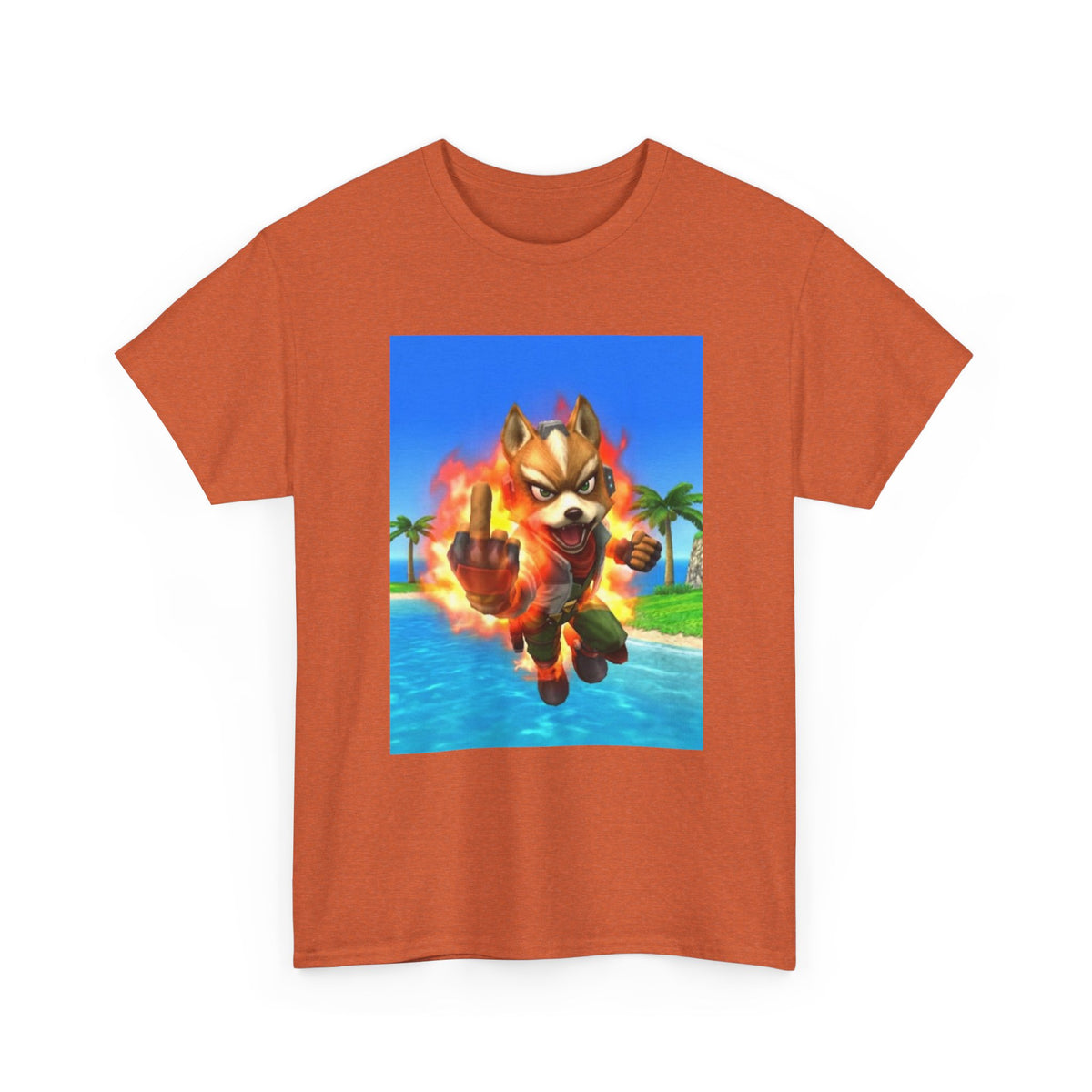 Fiery Fox Middle Finger Beach Tee