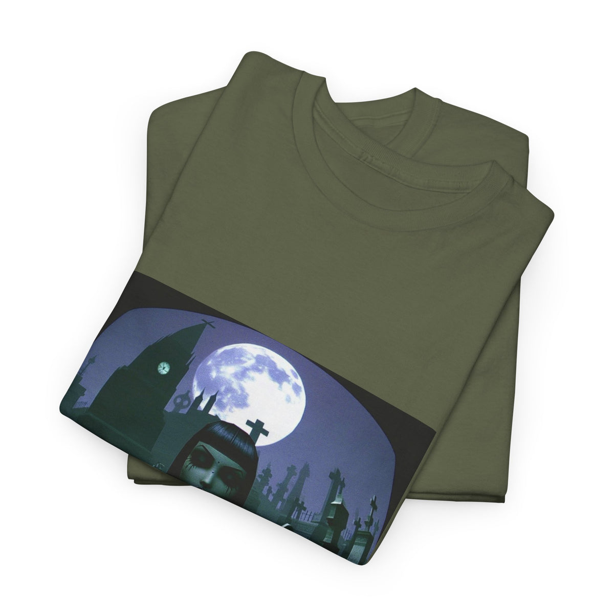 Goth Sim Smoking In Cemetery Moonlight Tee