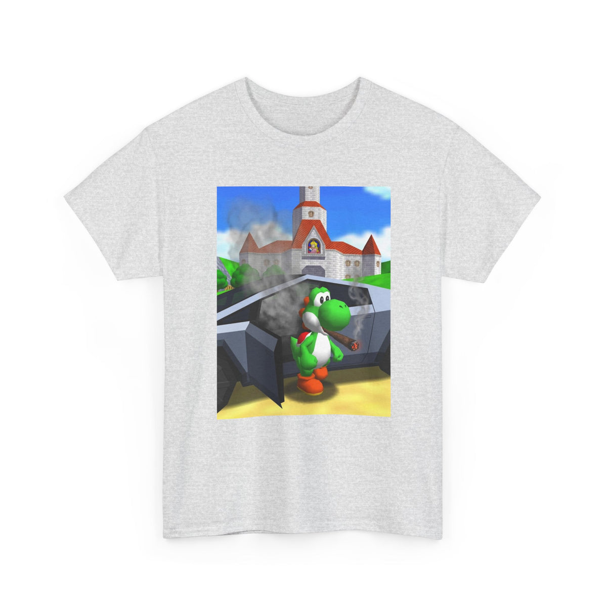 Yoshi Puffing Blunt At Peach's Castle
