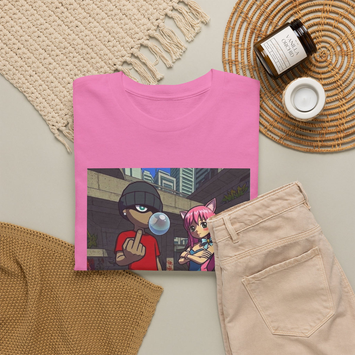 Skater Punk And Kitty Girl In Skater Park Tee