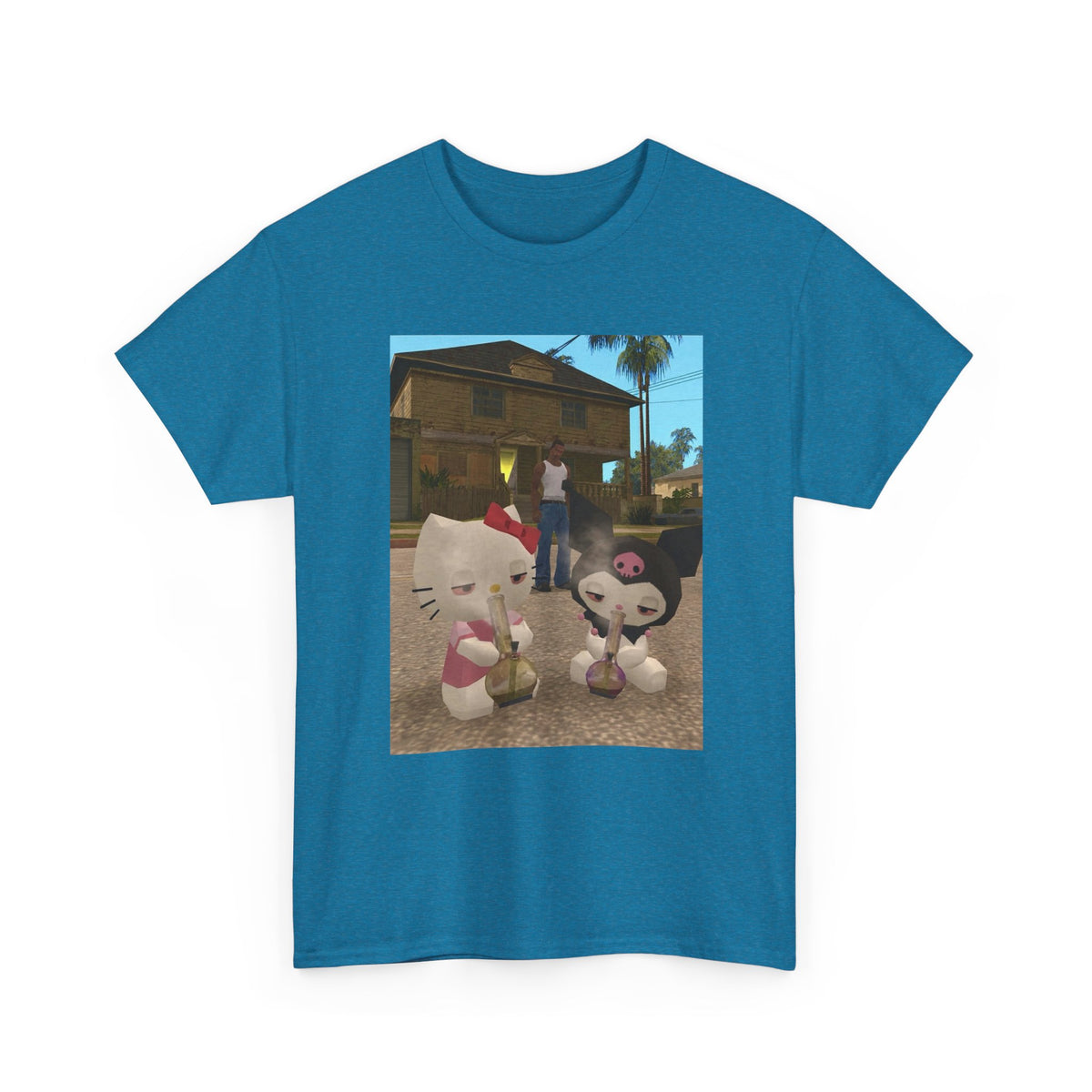 CJ And High Sanrio Characters In Grove Street Tee