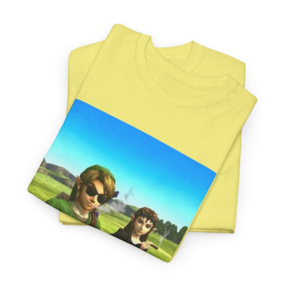 Link and Zelda Smoking Cigars In A Field