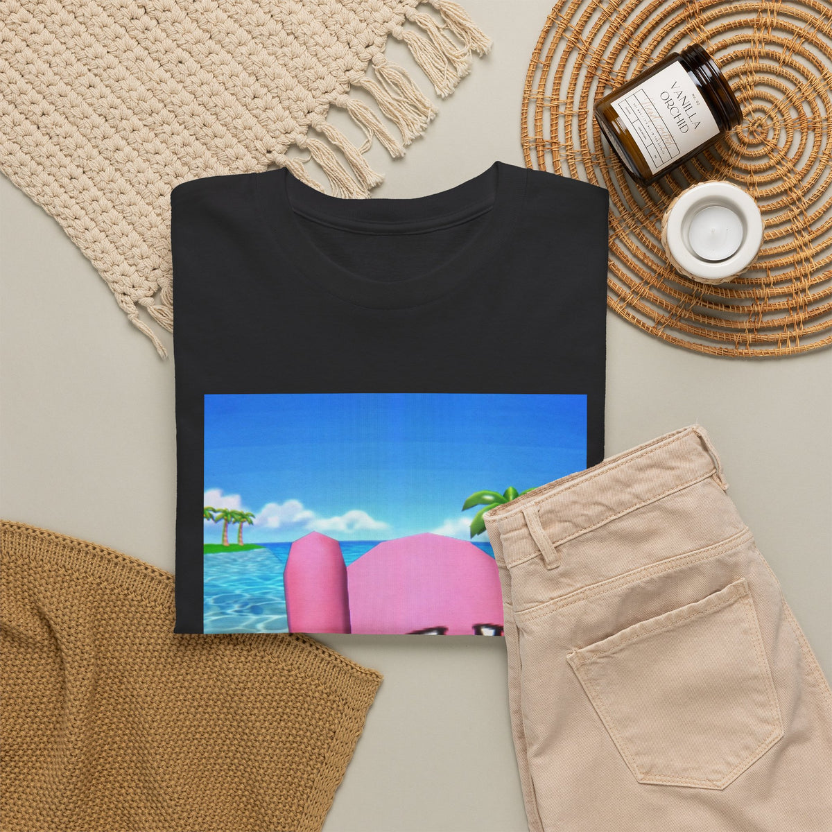 Kirby Giving The Finger Island Scene Tee