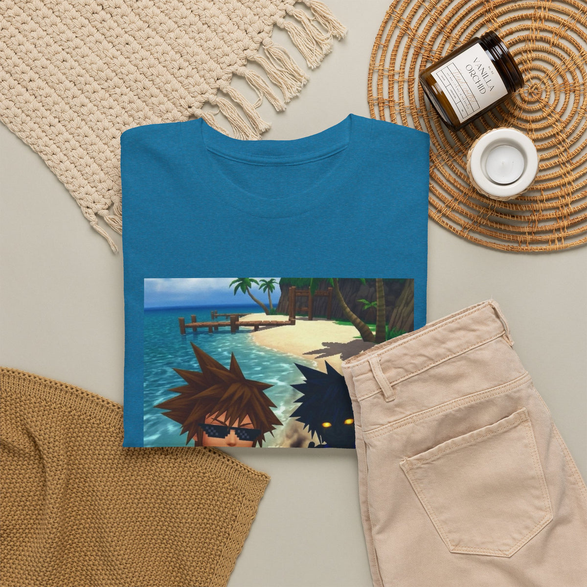 Sora And Dark Form Flipping Off At The Beach