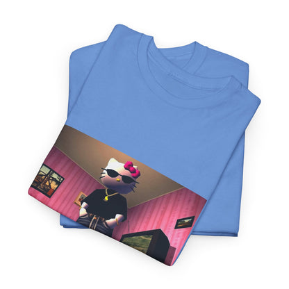 Gangsta Hello Kitty Chillin' In Low Poly Room Tee