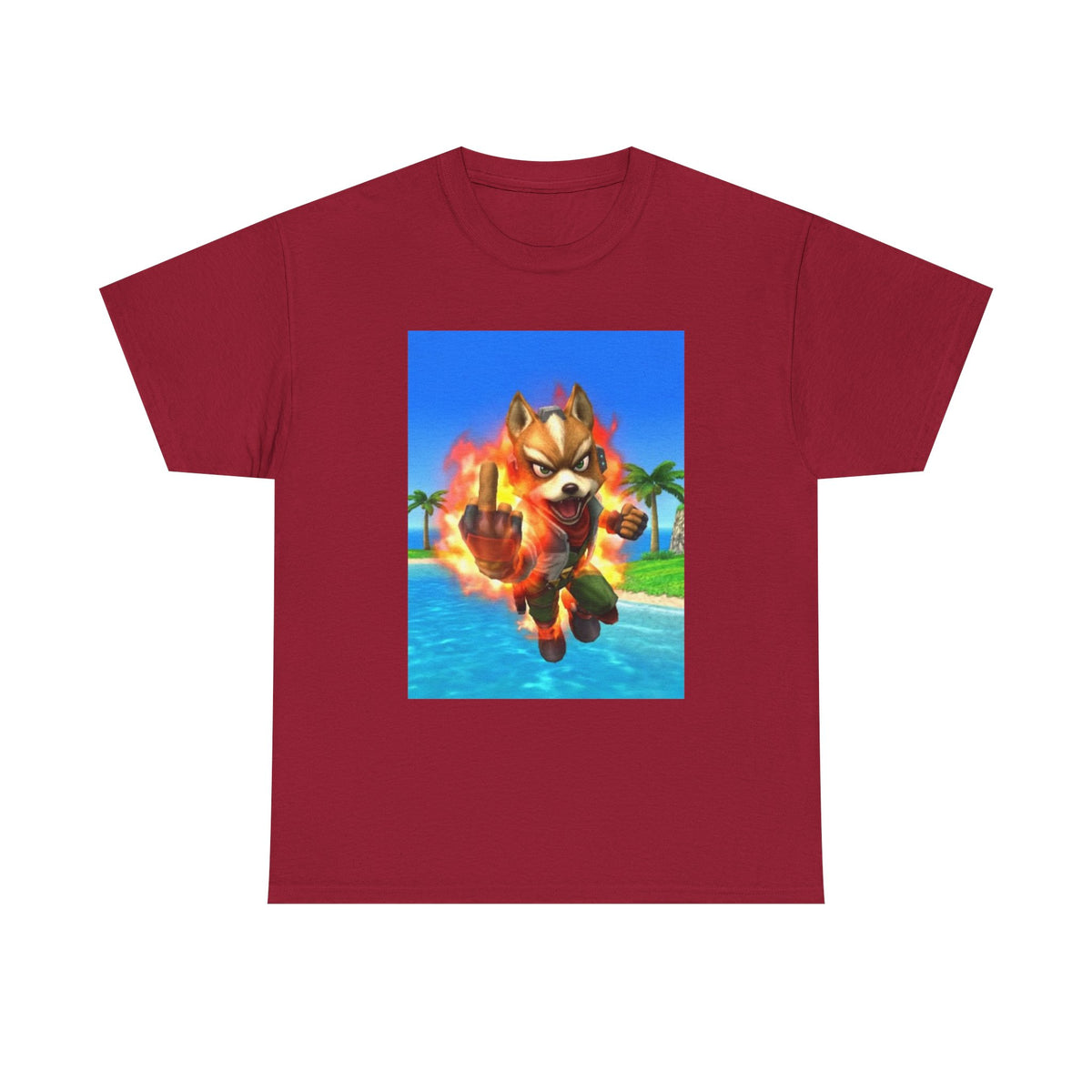 Fiery Fox Middle Finger Beach Tee