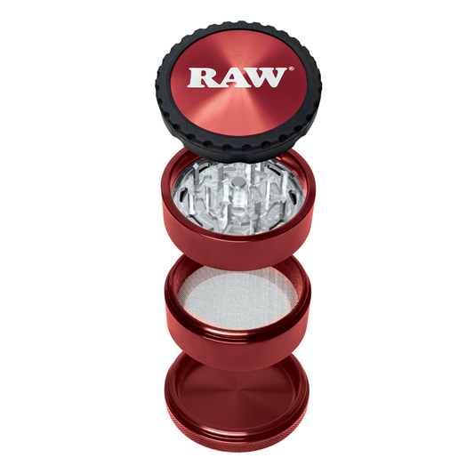 RAW Modular Life Grinder 4-Piece 2.25" Aircraft Aluminum w/ Cleaning Tool