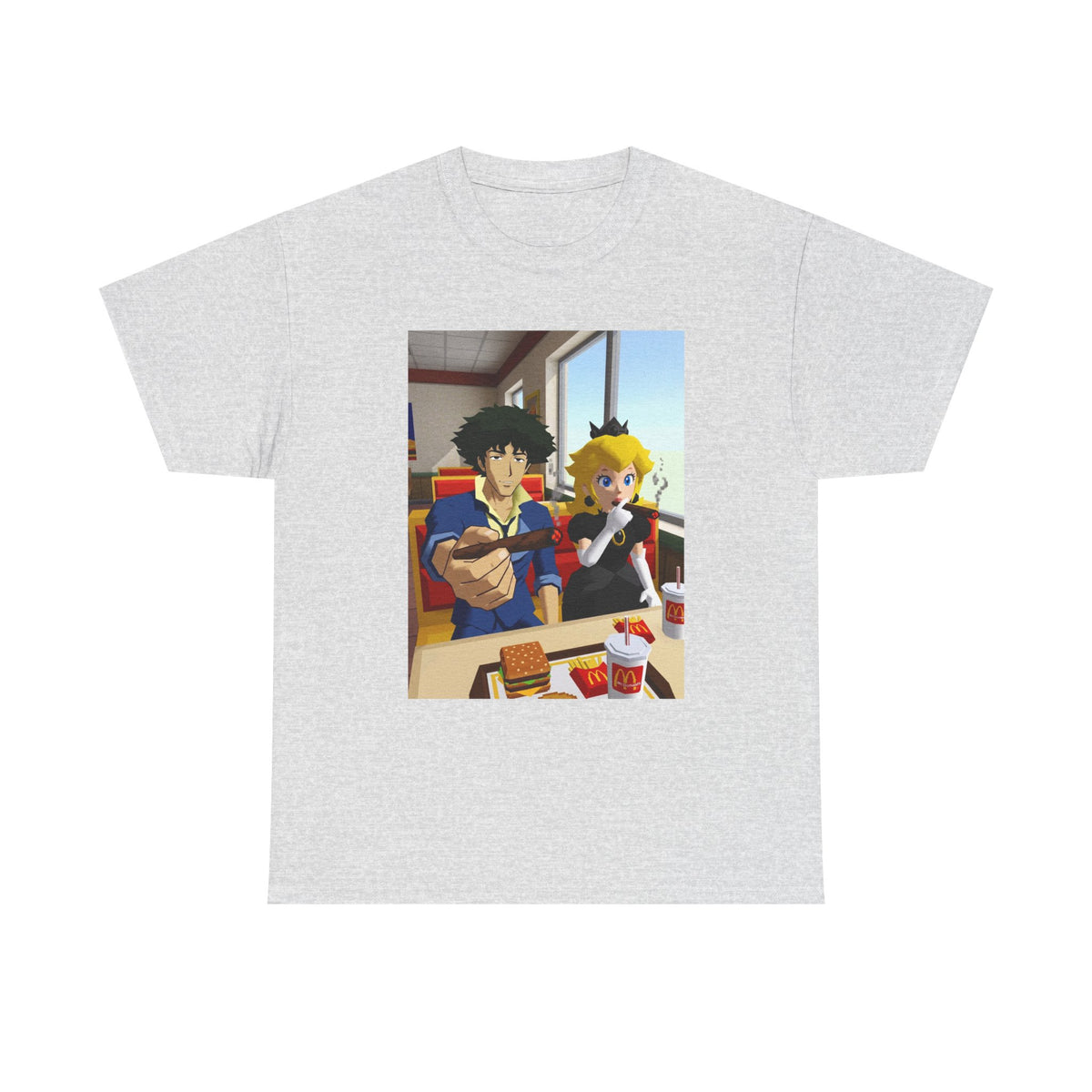 Spike and Peach Smoking Fast Food Tee (Design 3)