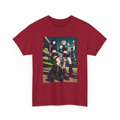 Anime Rollerblade Duo On City Street Tee