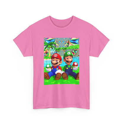 Mellow Mario And Luigi With Mushrooms Tee