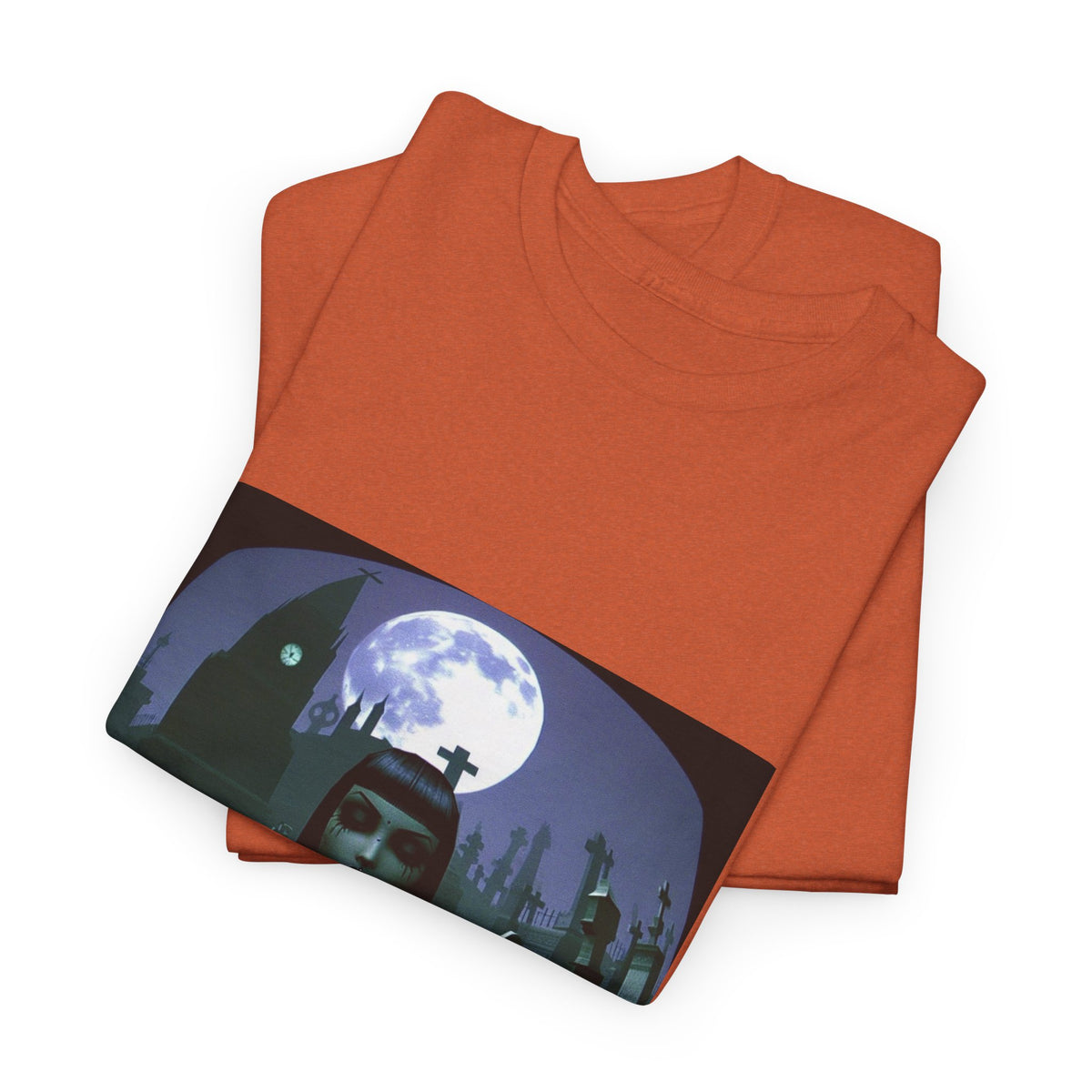 Goth Sim Smoking In Cemetery Moonlight Tee