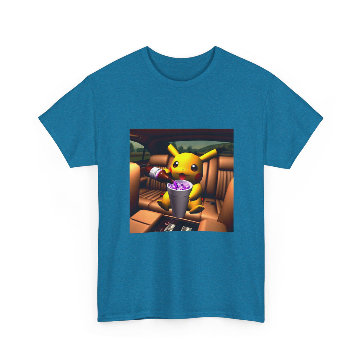 Pikachu Pouring Lean In Car Tee