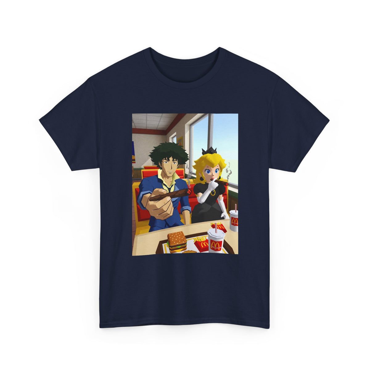 Spike and Peach Smoking Fast Food Tee (Design 3)