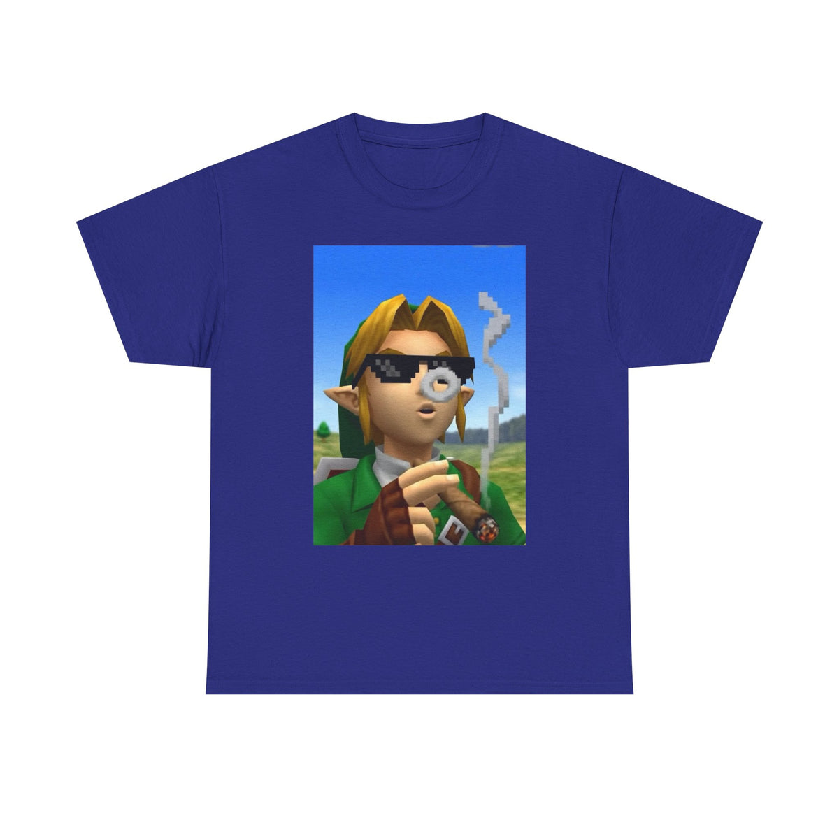 Pixelated Link Smoking With Deal With It Glasses