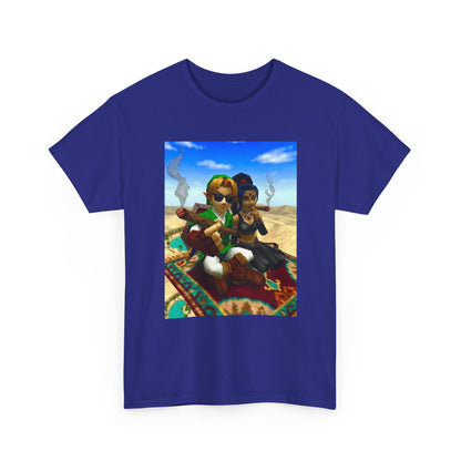 Link And Nabooru Flying On Magic Carpet