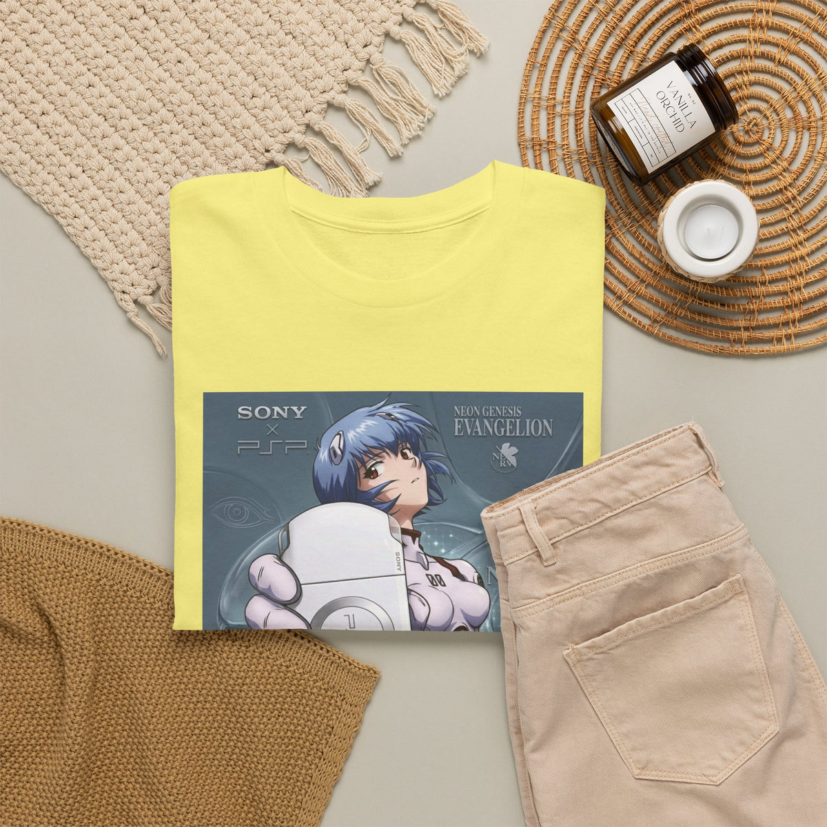 Rei Ayanami Holds PSP Collaboration Tee