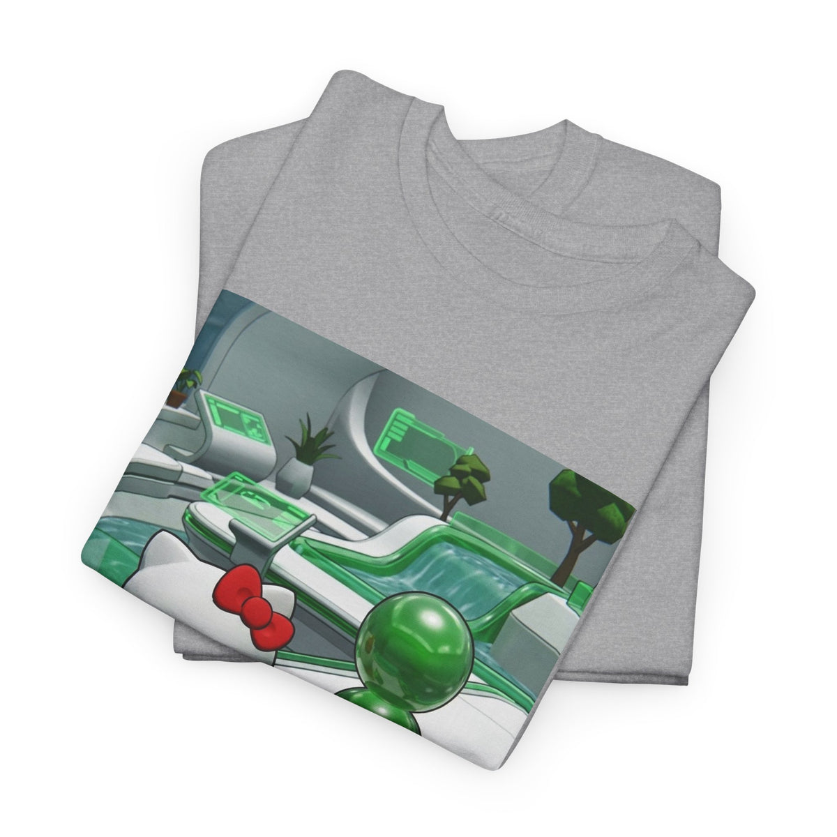 Cute Kitty And Green Dude Flipping Off