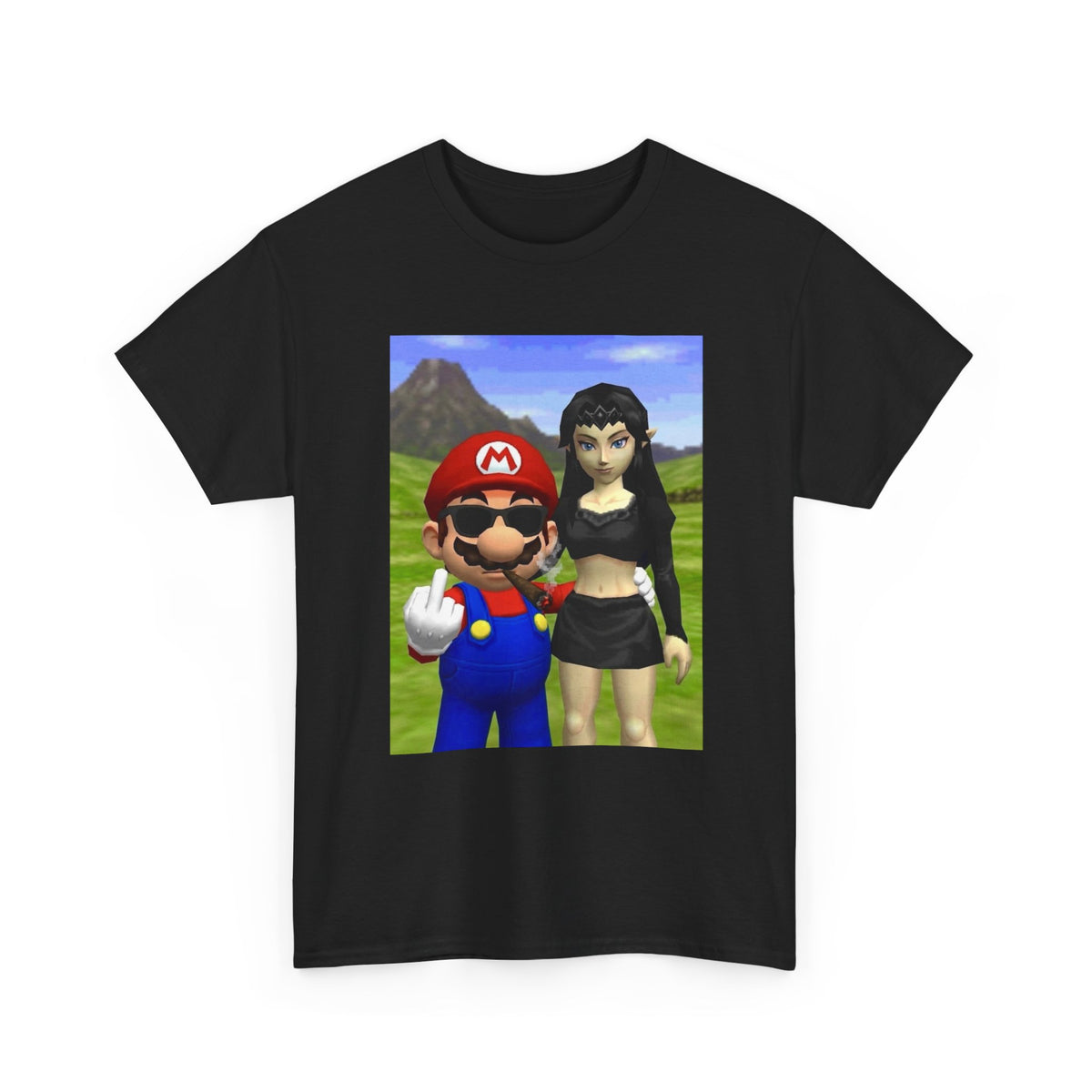 Edgy Mario & Malon Flipping Off Tee